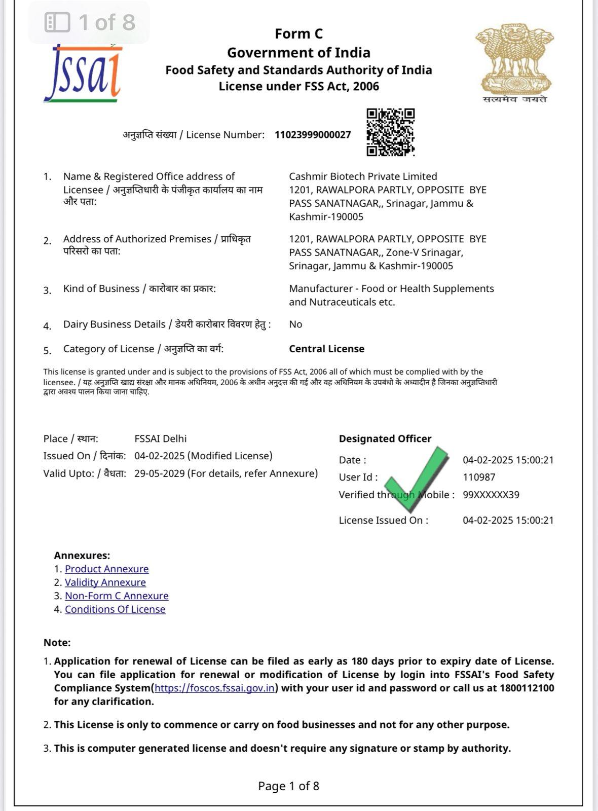 FSSAI License